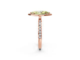 Rose gold Fancy Yellow Marquise Cut Halo Diamond Pave Band with Prong Setting_2