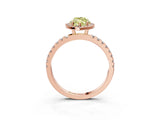 Rose gold Fancy Yellow Marquise Cut Halo Diamond Pave Band with Prong Setting_3