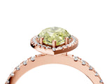 Rose gold Fancy Yellow Marquise Cut Halo Diamond Pave Band with Prong Setting_4