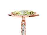 Rose gold Fancy Yellow Marquise Cut Halo Diamond Pave Band with Prong Setting_5