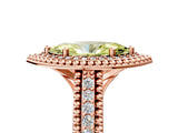 Rose gold Fancy Yellow Marquise Cut Halo Diamond Ring with Beaded Split Shank and Four-Prong Setting_5
