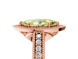 Rose gold Fancy Yellow Marquise  Cut Halo Diamond Ring with Pavé Band and Four-Prong Setting_35