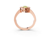 Rose gold Fancy Yellow Marquise  Cut Halo Diamond Ring with Pavé Band and Milgrain Prong Setting_35