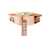 Rose gold Fancy Yellow Marquise  Cut Halo Diamond Ring with Pavé Band and Milgrain Prong Setting_37