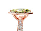 Rose gold Fancy Yellow Marquise Cut Halo Diamond Ring with Pavé Band_5