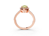Rose gold Fancy Yellow Marquise  Cut Halo Diamond Ring with Pave Band and Four-Prong Setting_3