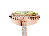 Rose gold Fancy Yellow Marquise  Cut Halo Diamond Ring with Pave Band and Four-Prong Setting_5