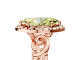 Rose gold Fancy Yellow Marquise  Cut Halo Diamond Ring with Scrollwork Band and Four-Prong Setting_5