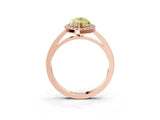 Rose gold Fancy Yellow Marquise Cut Halo Diamond Ring with Solitaire Band and Prong Setting_3