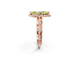 Rose gold Fancy Yellow Marquise Cut Halo Diamond Solitaire with Filigree Band and Four-Prong Setting_2