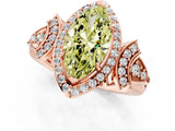 Rose gold Fancy Yellow Marquise Cut Halo Diamond Split Shank Engagement Ring with Four-Prong Setting_1