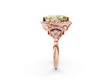Rose gold Fancy Yellow Marquise Cut Halo Diamond Split Shank Engagement Ring with Four-Prong Setting_2