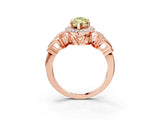 Rose gold Fancy Yellow Marquise Cut Halo Diamond Split Shank Engagement Ring with Four-Prong Setting_3