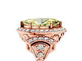 Rose gold Fancy Yellow Marquise Cut Halo Diamond Split Shank Engagement Ring with Four-Prong Setting_5