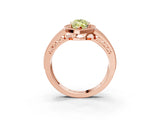 Rose gold Fancy Yellow Marquise Cut Halo Diamond Split Shank Ring with Prong Setting_3