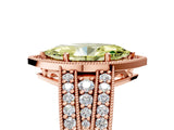 Rose gold Fancy Yellow Marquise Cut Halo Diamond Split Shank Ring with Prong Setting_5
