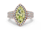 Rose gold Fancy Yellow Marquise Cut Halo Pavé Diamond Engagement Ring with Split Shank and Four-Prong Setting_3
