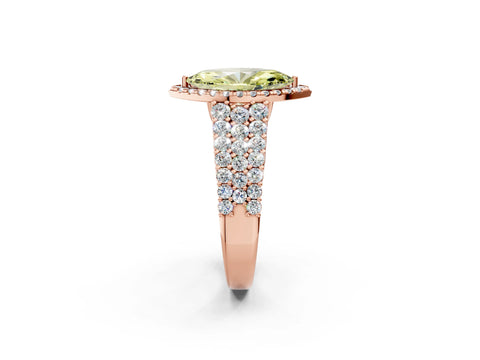 Rose gold Fancy Yellow Marquise Cut Halo Pavé Diamond Engagement Ring with Split Shank and Four-Prong Setting_5