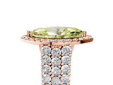 Rose gold Fancy Yellow Marquise Cut Halo Pavé Diamond Engagement Ring with Split Shank and Four-Prong Setting_8