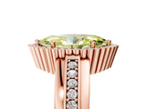 Rose gold Fancy Yellow Marquise  Cut Halo Pave Band Four-Prong Ring_35