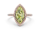 Rose gold Fancy Yellow Marquise Cut Halo Round Diamond Pavé Band with Four-Prong Setting_3