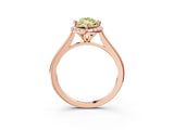 Rose gold Fancy Yellow Marquise Cut Halo Round Diamond Solitaire Engagement Ring with Pave Band and Four-Prong Setting_15