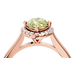 Rose gold Fancy Yellow Marquise Cut Halo Round Diamond Solitaire Engagement Ring with Pave Band and Four-Prong Setting_16