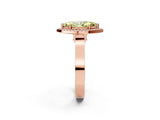 Rose gold Fancy Yellow Marquise Cut Halo Round Diamond Twist Band with Four-Prong Setting_2