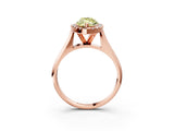 Rose gold Fancy Yellow Marquise  Cut Halo Solitaire Engagement Ring with Square Band and Four-Prong Setting_69