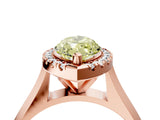 Rose gold Fancy Yellow Marquise  Cut Halo Solitaire Engagement Ring with Square Band and Four-Prong Setting_70