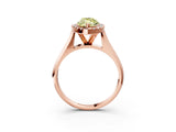Rose gold Fancy Yellow Marquise  Cut Halo Solitaire Engagement Ring with Square Band and Four-Prong Setting_81