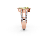 Rose gold Fancy Yellow Marquise  Cut Halo Split Shank Diamond Ring with Four-Prong Setting_2
