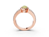 Rose gold Fancy Yellow Marquise  Cut Halo Split Shank Diamond Ring with Four-Prong Setting_3