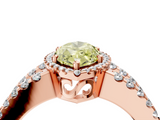 Rose gold Fancy Yellow Marquise  Cut Halo Split Shank Diamond Ring with Four-Prong Setting_4