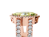 Rose gold Fancy Yellow Marquise  Cut Halo Split Shank Diamond Ring with Four-Prong Setting_5