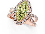 Rose gold Fancy Yellow Marquise  Cut Halo Split Shank Pave Set Ring_1
