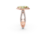 Rose gold Fancy Yellow Marquise  Cut Halo Split Shank Pave Set Ring_2