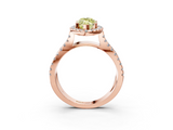 Rose gold Fancy Yellow Marquise  Cut Halo Split Shank Pave Set Ring_3