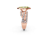 Rose gold Fancy Yellow Marquise  Cut Halo Split Shank Prong Setting Ring_14