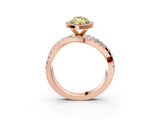 Rose gold Fancy Yellow Marquise  Cut Halo Split Shank Prong Setting Ring_15