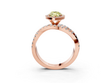 Rose gold Fancy Yellow Marquise  Cut Halo Split Shank Prong Setting Ring_3