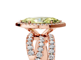 Rose gold Fancy Yellow Marquise  Cut Halo Split Shank Prong Setting Ring_5