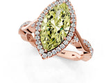 Rose gold Fancy Yellow Marquise Cut Halo Twist Band with Four-Prong Setting_13