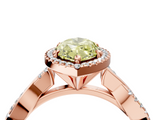 Rose gold Fancy Yellow Marquise  Cut Halo Twisted Band Four-Prong Ring_4