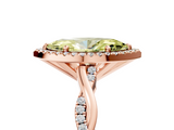 Rose gold Fancy Yellow Marquise  Cut Halo Twisted Band Four-Prong Ring_5