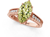 Rose gold Fancy Yellow Marquise  Cut Milgrain Channel Set Engagement Ring with Solitaire Prong Setting_1
