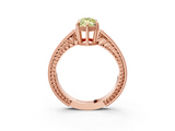 Rose gold Fancy Yellow Marquise  Cut Milgrain Channel Set Engagement Ring with Solitaire Prong Setting_3