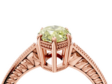 Rose gold Fancy Yellow Marquise  Cut Milgrain Channel Set Engagement Ring with Solitaire Prong Setting_4