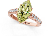 Rose gold Fancy Yellow Marquise  Cut Pavé Band Solitaire Ring with Four-Prong Setting_1