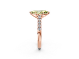Rose gold Fancy Yellow Marquise  Cut Pavé Band Solitaire Ring with Four-Prong Setting_2